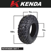 Kenda Pathfinder K530 16x8-7 Front Off-Road Tire  for 4x4 ATVs, UTVs Vehicles and Go-Karts  - Durable Traction for Rugged Adventures - 2 Ply All-Terrain Tire with Keychain 16x8x7